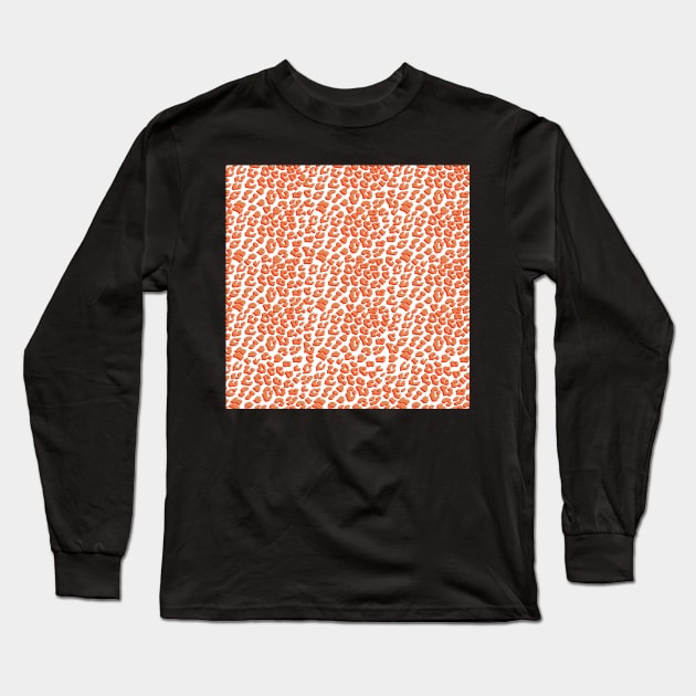 Living Coral Leopard Animal Print Long Sleeve T-Shirt by Looly Elzayat